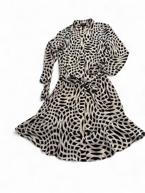 Vintage Y2K Laundry by Shelli Segal Optical Illusion Shirt Dress - Size 6